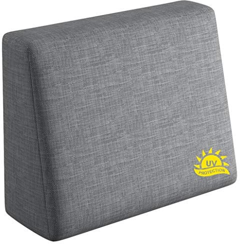 sunnypillow Palettenkissen mit abnehmbarem Bezug UV - beständig Outdoor/Indoor Kaltschaum Palettenauflage Palettenpolster Palettensofa Seitenkissen 60x40x20/10cm Grau
