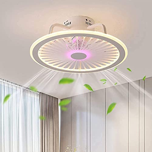 PANNN Deckenventilatoren Mit Beleuchtung Dimmbar Mit Fernbedienung Ultra Dünn Design Ventilator Timing LED Deckenleuchte Pendellampe Schlafzimmer Wohnzimmer Kinderzimmer Esszimmer Fan Lampe,Rosa …