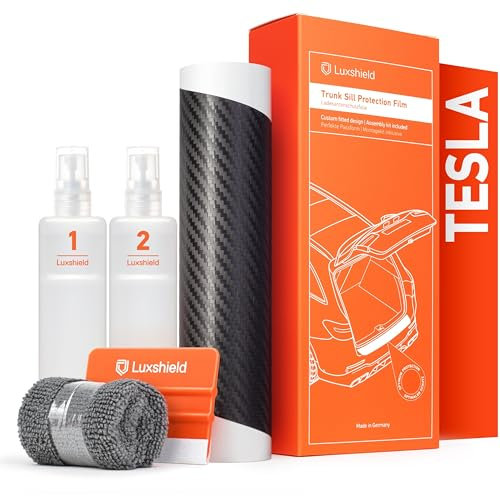 Luxshield Car Bumper Protector Set for Tesla Model 3 I 2017-2025 - Rear Bumper guards for cars, anti scratch, Paint Protector For Sill Lip - Carbon Black