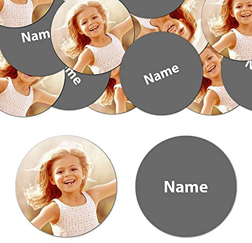Goodtimes Foto-Konfetti Beidseitig Personalisierbar Foto Name Rund 2,5cm Dekoration für Hochzeit Geburtstag Partys 330 Stück Dunkelgrau