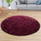 TT Home Teppich Wohnzimmer Hochflor Langflor Weich Soft Modernes Einfarbiges Design, Farbe:Violett, Größe:80 cm Rund