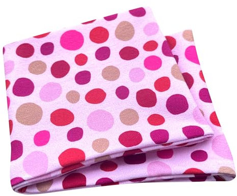 Wollhuhn ÖKO Mädchen/Damen/Buben Cooles Elastisches Stirnband/Haarband Bequem Jersey Baumwolle Viele Motive 21215155 (Punkte/Dots Rosa)