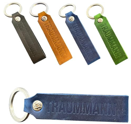 JOKO DESIGN Schlüsselanhänger Leder Traummann/Traumfrau Geschenkidee Mann Frau Geburtstag, blau