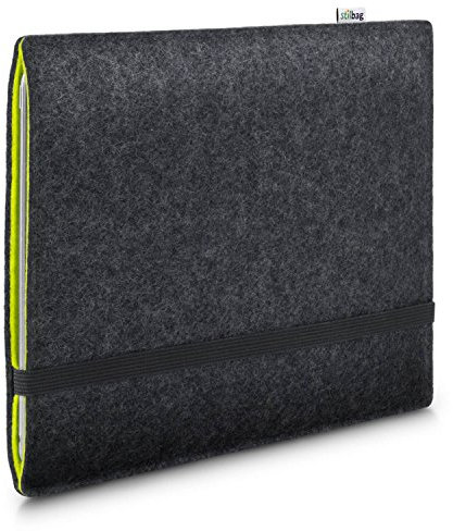 Stilbag Filzhülle für Apple iPad Mini (2021) (6th Generation) | Etui Tasche aus Merino Wollfilz | Kollekion Finn - Farbe: anthrazit/apfelgrün | Tablet Schutzhülle Made in Germany