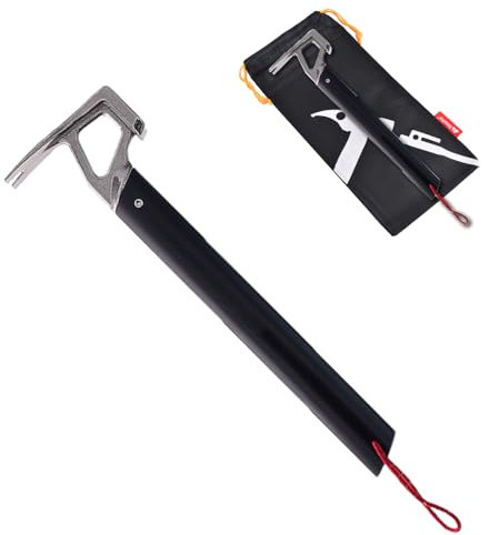 TRIWONDER Campinghammer aus Aluminium, Leicht und Multifunktional mit Haken, Zelthammer für Zelt Heringe Plane (01 Schwarz)