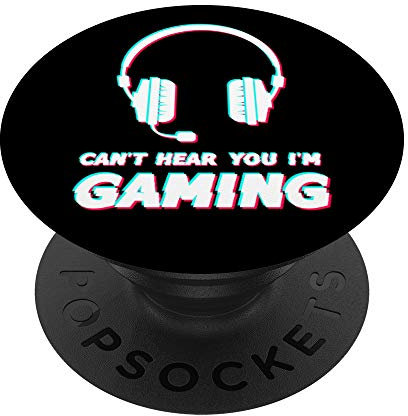 Can't Hear You I'm Gaming Glitch Headset Video Gamer Geschenk PopSockets mit austauschbarem PopGrip