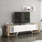 [en.casa] Ensemble Meuble TV avec 2 Tables d'Appoint à roulettes Étagère Murale pour Salon Panneau de Particules Plastique Blanc Effet Chêne