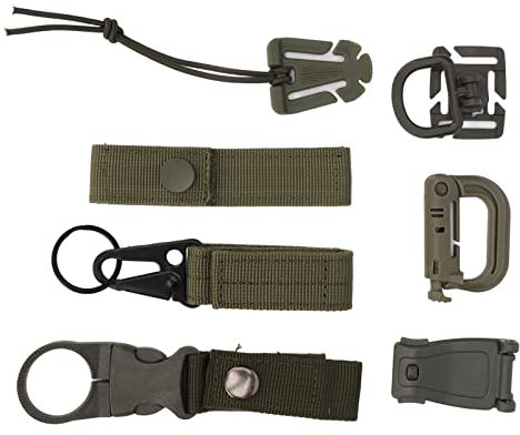 Molle Attachments, 30 Pcs Molle Attachments D Buckle Backpack Buckle Nylon Ribbon Backpack Accessories for Picknicks Homes Factories (OD-Grün)