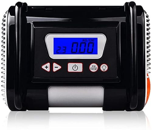 Compresores de aire para neumáticos, 12 V, compresor de aire para inflar neumáticos, bomba de neumáticos portátil con pantalla de presión digital, bolsa de almacenamiento de luz LED, 3 boquillas