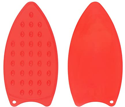 sourcing map 2pcs Silicone Iron Rest Pad, Multipurpose Iron Hot Resistant Mat Iron Rest Plate for Ironing Board Hot Heat Resistant Steam Compact Mat, Red