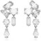 Swarovski Mesmera Ohrhänger, Weiße und Rhodinierte Hängeohrringe mit Strahlenden Swarovski Kristallen