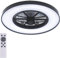 Proventa Deckenventilator mit beleuchtung, fernbedienung leise 60W-60cm, rotierende Luftverteilung, dimmbare LED Deckenleuchte mit Ventilator, neutralweißes Licht, Sommer & Wintermodus, fernbedienung