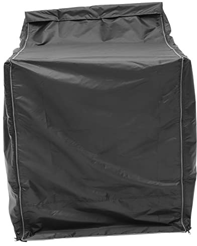 Cabilock Waterproof Washer and Dryer Cover 210D Black Silver Coated Dustproof Laundry Accessory Protective Top Pad Back Tie Design for Indoor Outdoor Use Fits Kitchen or Bathroom