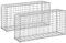 hillvert HI-WG-110 Gabione 2 pezzi 102 x 32 x 51 cm in acciaio (zincato) facile da montare, dimensioni apertura: 50 x 100 cm