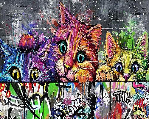 Tucocoo Graffiti-Kunstpaar Malen nach Zahlen für Erwachsene, Banksy Street Liebespaar Ölgemälde Acrylfarbe Kunst Malerei Kits Leinwand mit Acrylfarbe Banksy Art 40,6 x 50,8 cm (ohne Rahmen)