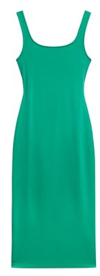 Superdry Damen Jersey-Midikleid mit eckigem Ausschnitt Seegrün 38