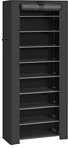 HUOLE Armadio di Stoccaggio Pieghevole - Guardaroba per Camera da Letto e Studio con Appendiabiti - 60 x 30 x 160 cm