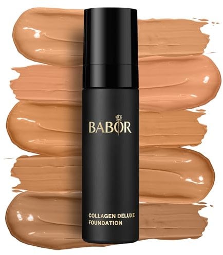 BABOR MAKE UP Collagen Deluxe Foundation, Make-up für trockene und reife Haut, Mit Anti-Aging Serum, Stark deckend, Langanhaltend, 1 x 30 ml