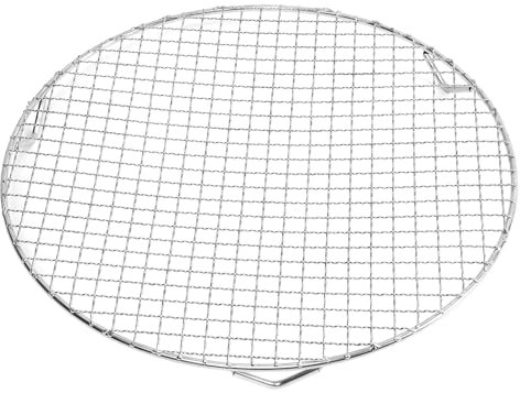 The Fellie BBQ Grill Grate, 304 Stainless Steel Replacement Round Cooking Mesh, Cooling Rack with Feet, Outdoor Barbecue Grill Net for Works on Smoker, Pellet, Gas and Charcoal Grill(44.5cm)