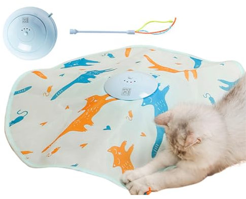 Interactive Cat Toy For Indoor Cats Catch The Tail Cat Toy Interactive Catch, Electric, Cat Stimulation Toys With 4 Modes Best Undercover Mouse Under Blanket Cat Toy