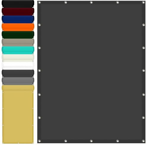 Vela Ombreggiante Impermeabile 4 x 8 m Impermeabile Tessuto Ombreggiante con Occhielli Protezione Raggi UV HDPE tenda parasole per Sabbia Balcone Esterni, Grigio Scuro