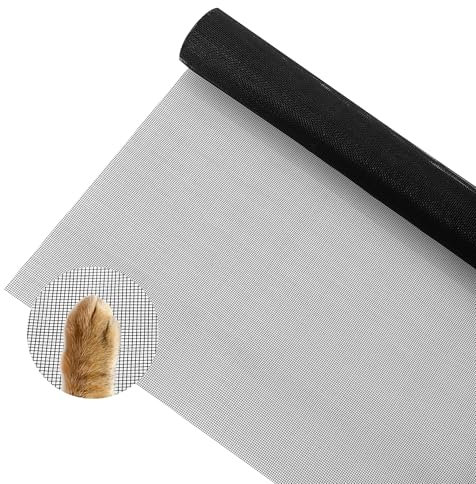 Zanzariera per Finestra 120 x 250CM,Rete Zanzariera,Zanzariera Fibra di Vetro,Tagliabile a piacimento, resistente agli insetti e ai raggi UV, adatto per porte e finestre (Nero)