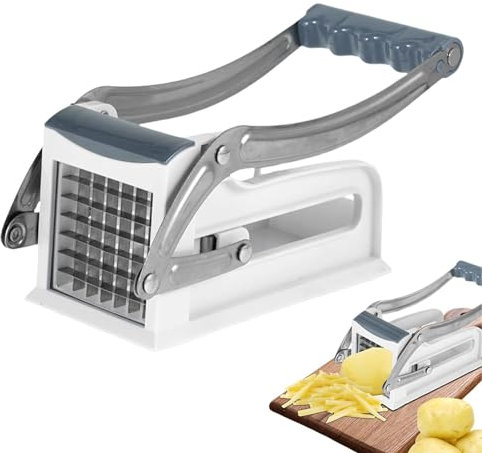 Coupe Frites Manuel, Coupe Frites En Acier Inoxydable Avec 2 Lames De Rechange, Trancheuse De Pommes De Terre, Coupe Pomme De Terre Frite Antidérapante Pour Friteuse, Concombres, Oignons