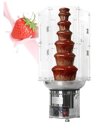Fontaine à Chocolat De Grande Capacité,Cascade à Fondue Au Chocolat Commerciale à 4 à 7 Niveaux avec ContrôLe De La TempéRature, pour éQuipement De Buffet De Mariage,A,7 Tiers