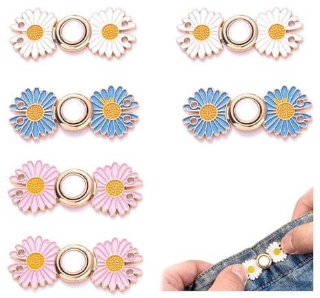 Xiciki 6 Pièces Resserre Pantalon,Bouton Jean Clipsable,Pince pour Pantalon Trop Large，Bouton Pression Pince à Pantalon Pantalon Ajustable,Élégante et Polyvalente Réglable Sans Outils