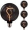 ENOVALITE 4x LED Filament XL Leuchtmittel YARN GLOBE Amber - G125 E27 4,9W 100lm 1800K Warmweiß dimmbar - Vintage Design Ambiente Deko Glühbirne Lampe