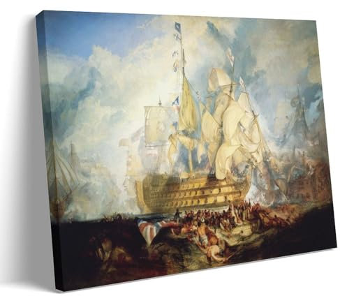 ZhuCaiRr William Turner Painter Works (Die Schlacht von Trafalgar), Poster, coole Kunstwerke, Gemälde, Wandkunst, Leinwanddrucke, hängendes Bild, Heimdekoration, Geschenkidee, 50 x 75 cm