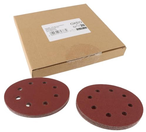 Lot de disques abrasifs diamètre 180mm - 10 disques grain 60-10 disques grain 120 - Disques pour ponceuse murale OXEO