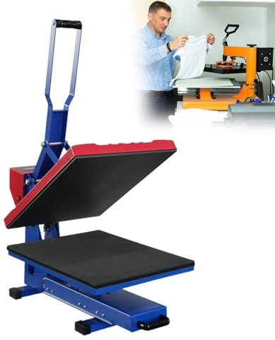 GESAIDES Prensa Térmica 2 en 1 para Camisetas y Gorras, 40 x 50 cm, Profesional, para Sublimación, Vinilo y Transferencia Térmica.