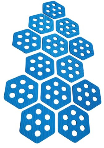 DimyFew 12 Stück Surfboard Mat Grip Surfbrett Grip Pad Surfbrett Traktion Deck Pad Anti-Rutsch-Surfpads Yatch Deck Pad selbstklebendes Tailpad Deck Grip für Skimboards Paddleboards