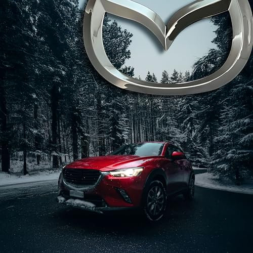 jinhuo 3D Auto-Embleme kompatibel mit dem Mazda CX-90 2023-2025 - Präzisionsschnitt Ersatzembleme Vorne/Hinten/Lenkrad | Schwarz/Silber/Carbonfaser | Snap-On & Kleber | Hochwertige Aufkleber