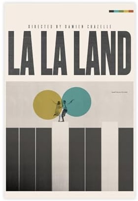 hsqxidhz LA LA LAND Filmposter, Leinwand, Poster, Schlafzimmer, Dekoration, Landschaft, Büro, Raumdekoration, Geschenk, 40 x 60 cm