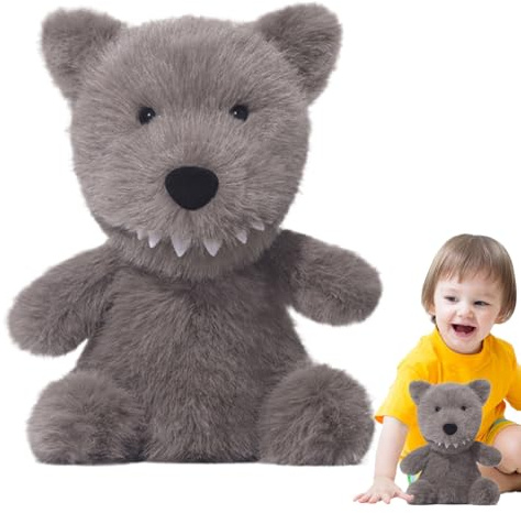 Plush Wolf,25 cm Wolf Kuscheltier Für Kinder | Hautfreundliche sammelbare Puppenfigur süße Kinderzimmerdekoration für Wohnzimmer und Schlafzimmer perfekt für Kinder Mädchen und Geburtstag
