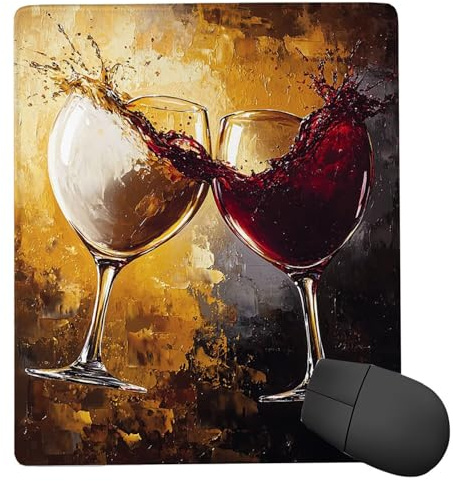 Tapis de Souris Gaming Verres à vin Petit Tapis Souris 420 x 350 mm, Petit Mouse Pad sous Main avec Base en Caoutchouc Antidérapante, Accessoire Bureau, pour Gamer, Personnel de Bureau rf-547