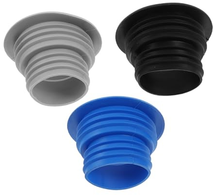 DIYEAH 3 pièces Bouchons Étanchéité pour Tuyaux de Vidange de Machine à Laver Silicone Résistant Anti-odeur et Anti-retour Kit pour Salle de Bain Cuisine et Buanderie Noir Bleu Gris