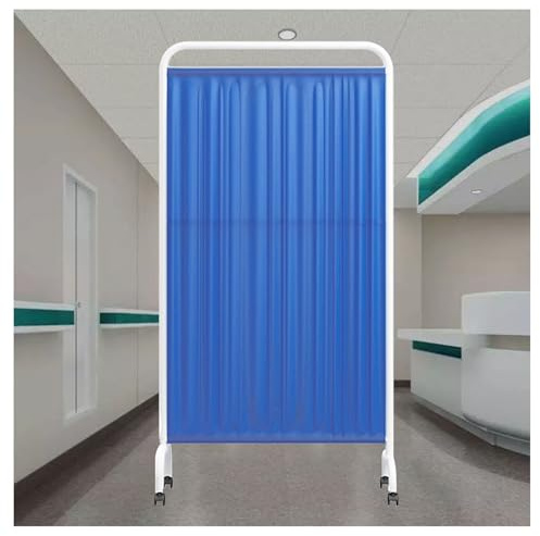 Medizinische Sichtschutzwände, faltbare mobile Sichtschutzwand, 1,8 m hohe, rollbare Trennwand mit Rollen, 1–5 Paneele für Kliniken, Büros, Kosmetikstudios – Dunkelblau, Sichtschutzlösung mi