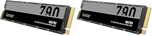 Lexar NM790 2TB SSD, PCIe Gen4x4 NVMe 1.4 M.2 2280 SSD, Bis zu 7 400MB/s Lesen, 6 500MB/s Schreiben, Solid-State-Laufwerk für PS5, PC, Laptop und Gamer (Packung mit 2)
