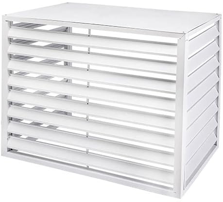 qudkdhs Cubierta De Aluminio para Condensador De Mini-Split, Cubierta Protectora para Condensador Exterior, Valla para Ocultar El Aire Acondicionado (4sides-White,100x50x70cm)