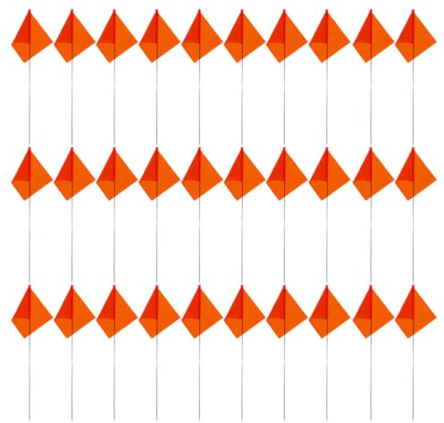 FOYTOKI 60pcs Survey Marking Flags Lawn Marker Flags Steel Wire and Pvc Easy Installation High Visibility for Property Boundaries Irrigation Planning and Landscaping