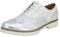 Fitters Footwear That Fits Damen Schnürer Isabelle Lederimitat Schnürer Lack Business Broque Übergröße (42 EU, Silber)