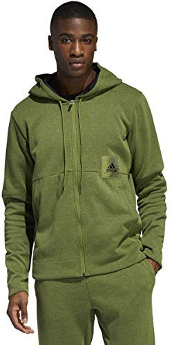 adidas Cross Up 365 - Felpa da Uomo con Cappuccio e Zip, Uomo, Felpa con Cerniera., F19BMACT403, Tech Olive/Nero, M