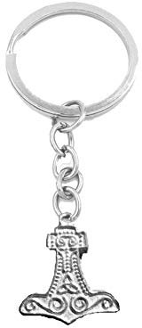 FT198 Mjolnir Thor's Hammer 2.6x2.6cm Emblem Made From Fine English Pewter on a Split Ring Keyring / BAG CHARM VERY FINE DETAILS COMES gift bagged POSTED BY US GIFTS FOR ALL 2016 FROM DERBYSHIRE UK