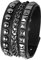 JewelryWe Schmuck Herren Lederarmband Gothic Ahle Taper Nieten Panzerkette Kette Breit Leder Armband Armreif Manschette Verstellbar Punk Biker Rock Schwarz