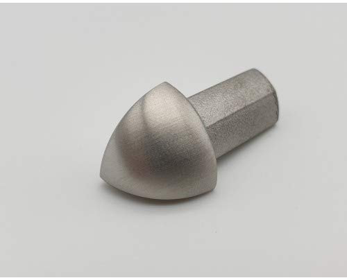 Außenecke Rundprofil 8 mm gebürstet für Edelstahlschienen Rotthues Fliesenschiene Viertelkreisprofil