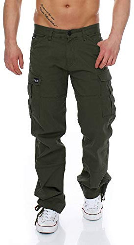 Big Seven Brian Cargo Hose Comfort Fit Herren Jeans, Farbe:Grün (Black Forest), Hosengröße:W40/L34