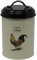 Monsoon – Airtight Tea Canister Cockerel Hen Cream & Black Barrel Airtight Storage Round Metal Tea Caddy Individual Jar Kitchen Container Tin Vintage (Tea)